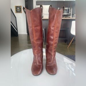 Camper Boots Vintage Whiskey Colored Leather Size 38 yellow heel